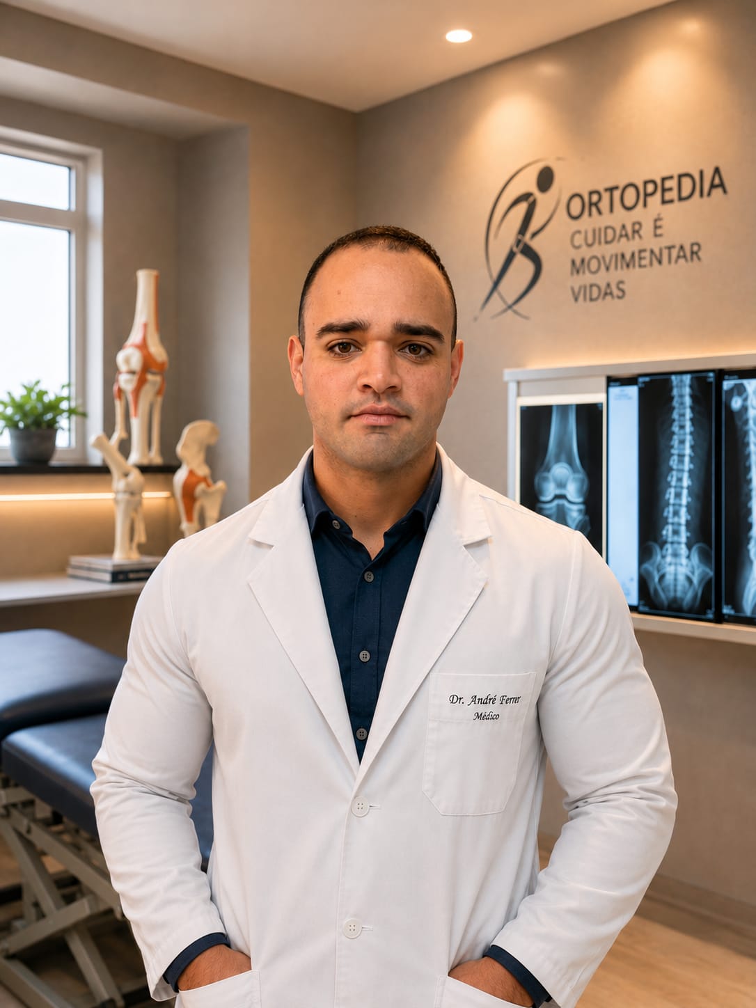 Dr. André Ferrer, ortopedista em Ilhéus e Feira de Santana, em ambiente clínico